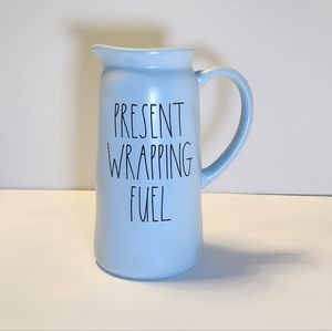 Rae Dunn "Present Wrapping Fuel" Ceramic Pitcher 8.5x4" Holiday